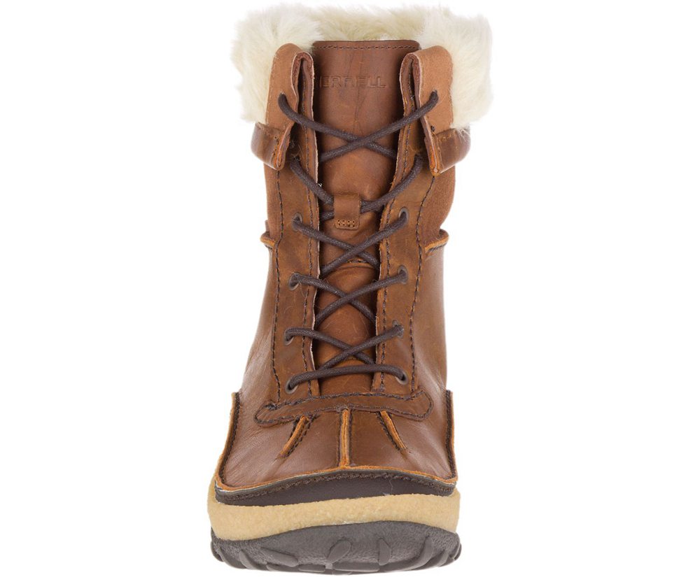 Merrell Boots Brown - Tremblant Mid Polar Waterproof - Womens 43NPTEDXA